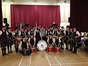 The band with Alan Duncan, Managing Director of Intermoor